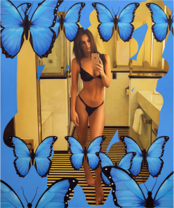 painting "Emrata with Butterflies" by Chris Drange